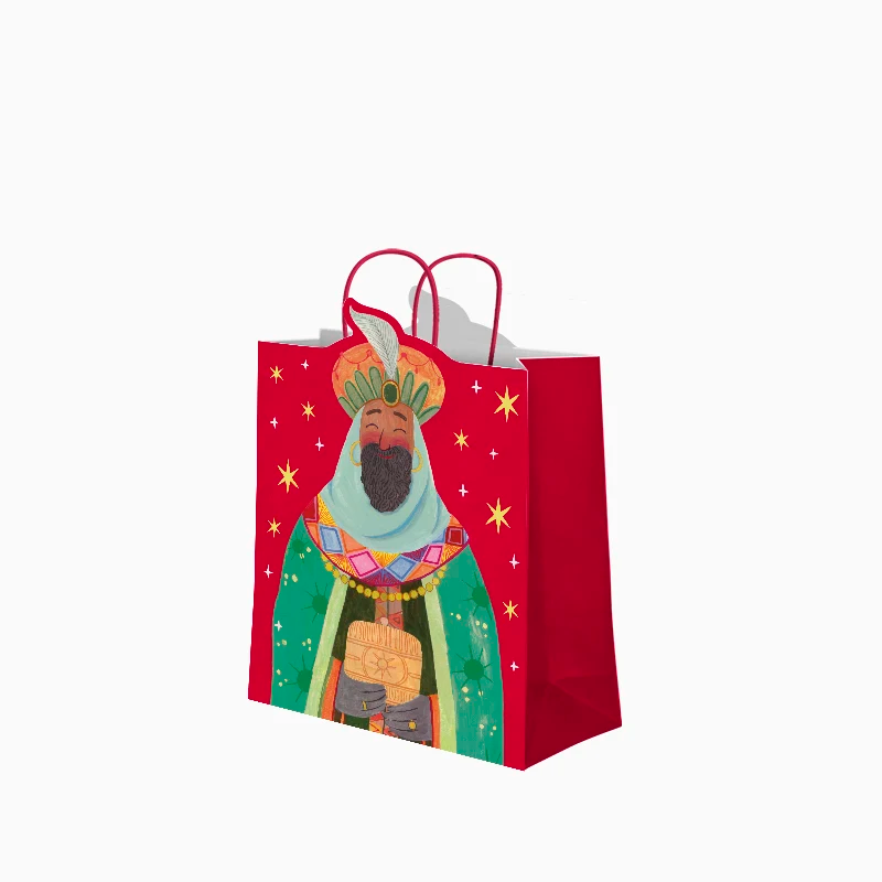Bolsa Regalo Navidad Pequeña 18 x 10 x 24 cm Reyes Magos Baltasar