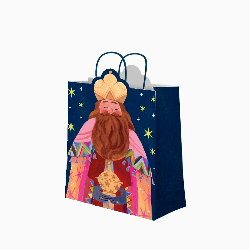 Bolsa Regalo Navidad Mediana 26 x 10 x 32 cm Reyes Magos Gaspar