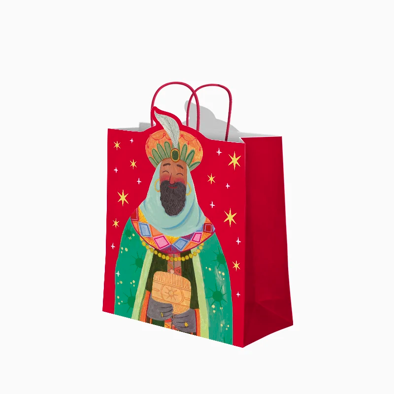 Bolsa Regalo Navidad Mediana 26 x 10 x 32 cm Reyes Magos Baltasar