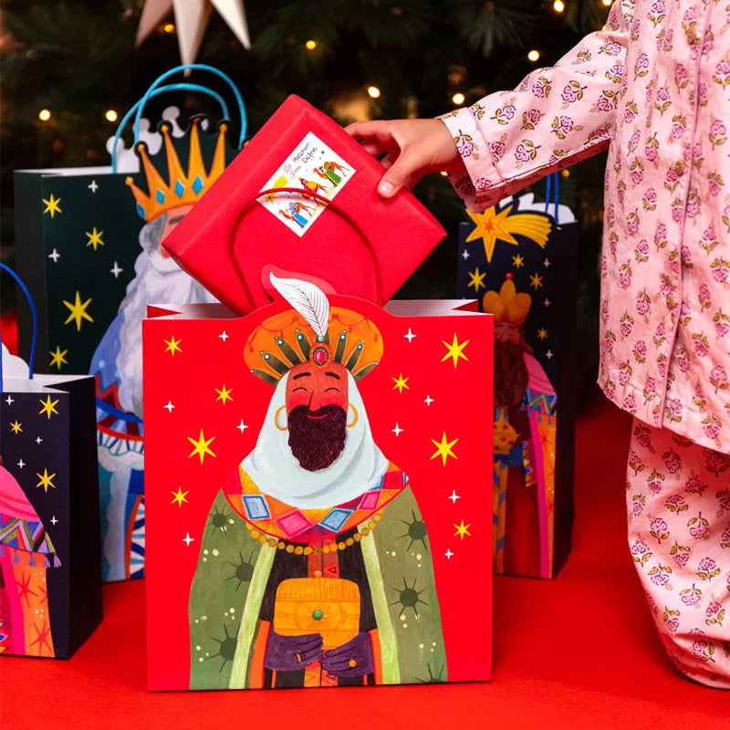 Bolsa Regalo Navidad Mediana 26 x 10 x 32 cm Reyes Magos Baltasar