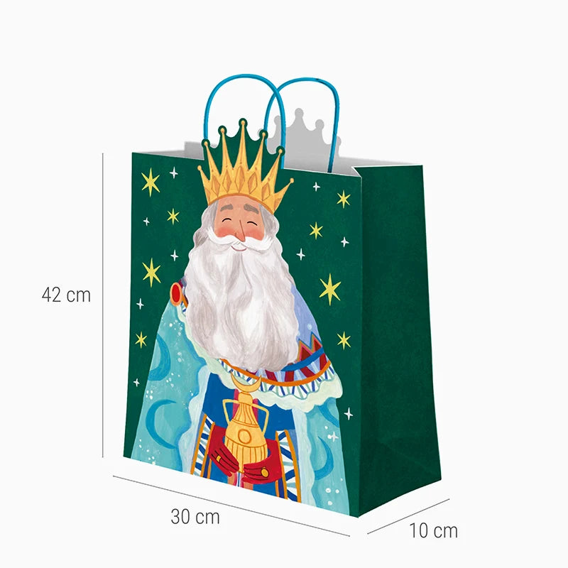 Saco grande para presentes de Natal 30 x 10 x 42 cm Três Reis Magos Melchor