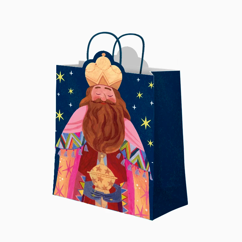 Bolsa Regalo Navidad Grande 30 x 10 x 42 cm Reyes Magos Gaspar