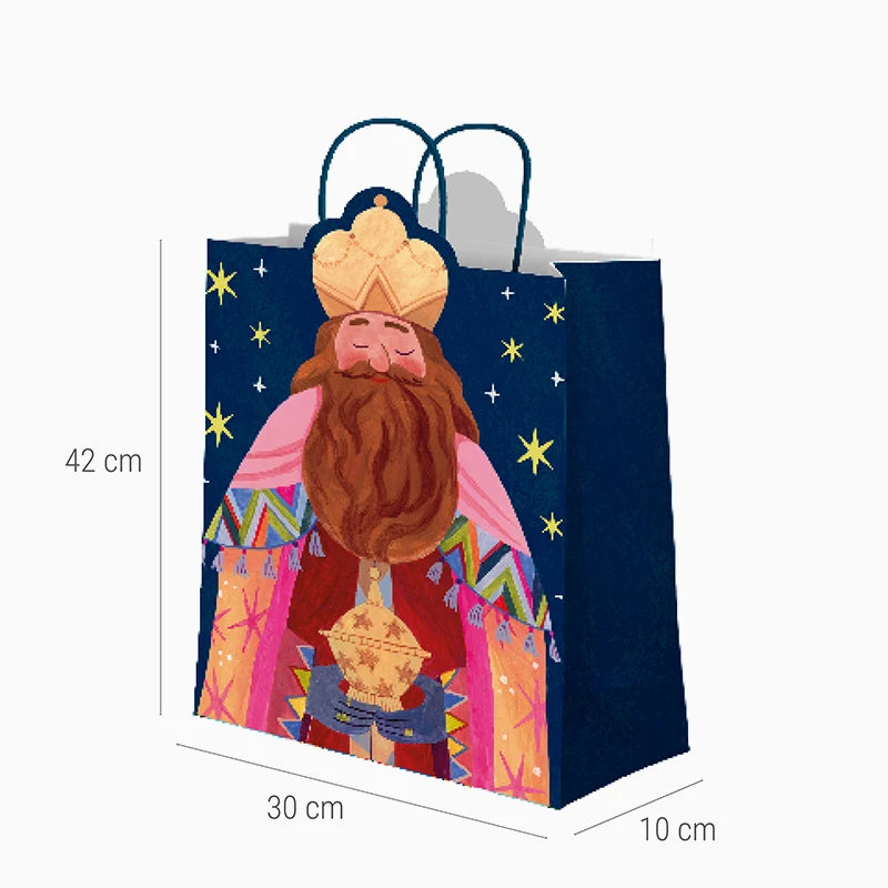 Bolsa Regalo Navidad Grande 30 x 10 x 42 cm Reyes Magos Gaspar