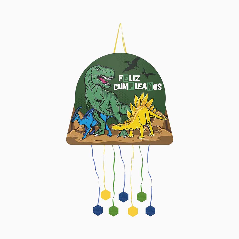 Piñata "Feliz Aniversário" Dinossauros