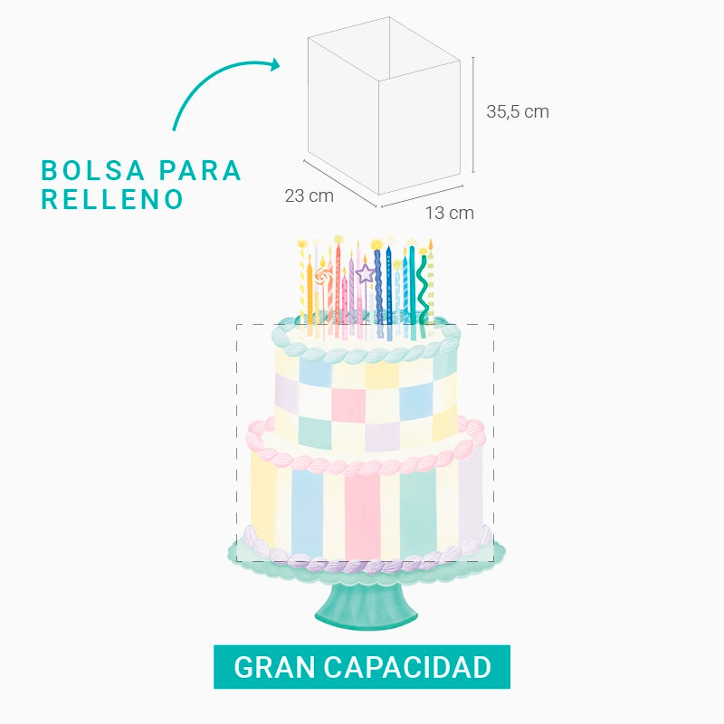 Inspiracion con Piñata Tarta Cumple Velas