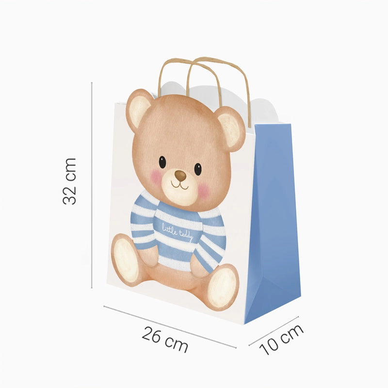 Bolsa Regalo Cartón Mediana 26 x 10 x 32 cm Baby Osito Azul