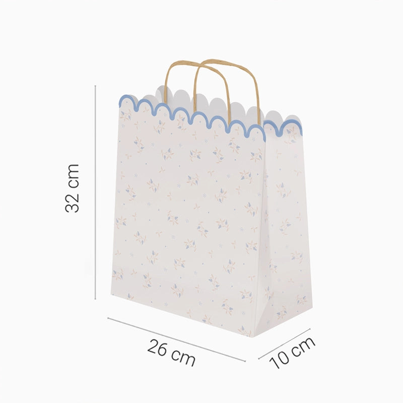 Inspiracion con Bolsa Regalo Cartón Mediana 26 x 10 x 32 cm Floral Azul
