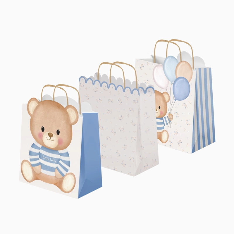 Bolsas Regalo Cartón Pequeña 18 x 10 x 24 cm Baby Osito Azul