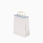 Busta regalo piccola in cartone 18 x 10 x 24 cm Orsetto fiori blu