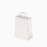 Sacchetto regalo piccolo in cartone 18 x 10 x 24 cm Orsetto fiori rosa