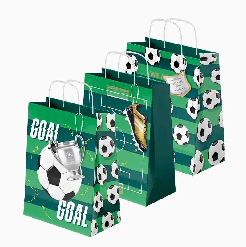 Sacchetti regalo medi in cartone 26 x 10 x 32 cm Pallone da calcio