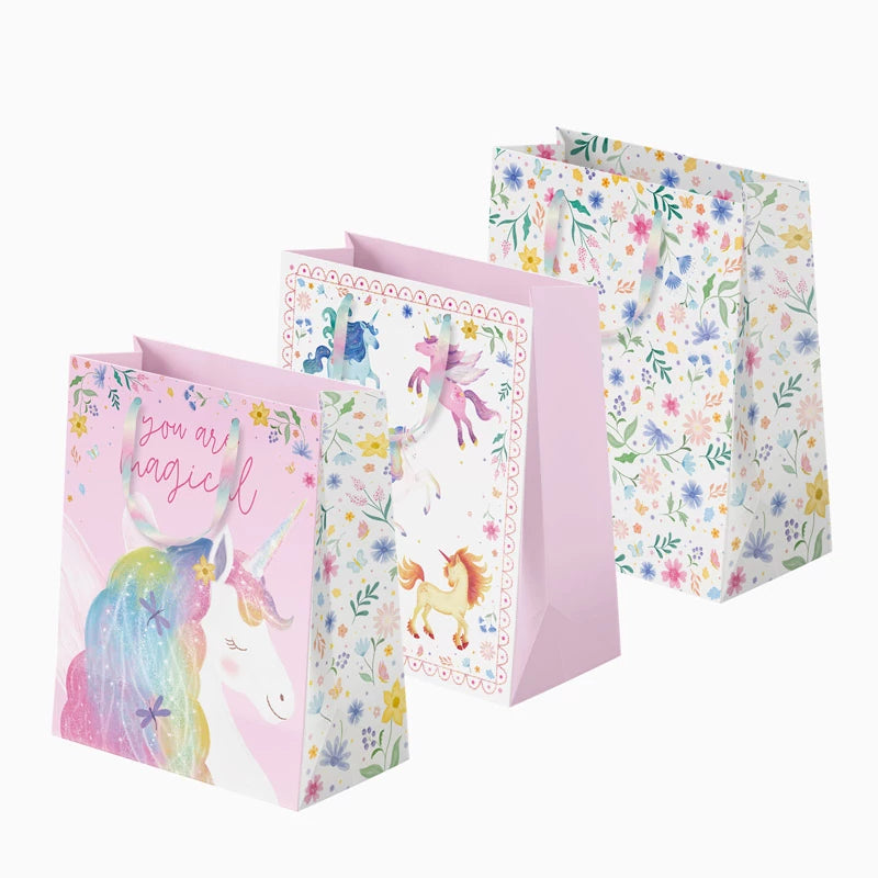 Bolsas Regalo Cartón Mediana 26 x 10 x 32 cm Unicornios Mágicos