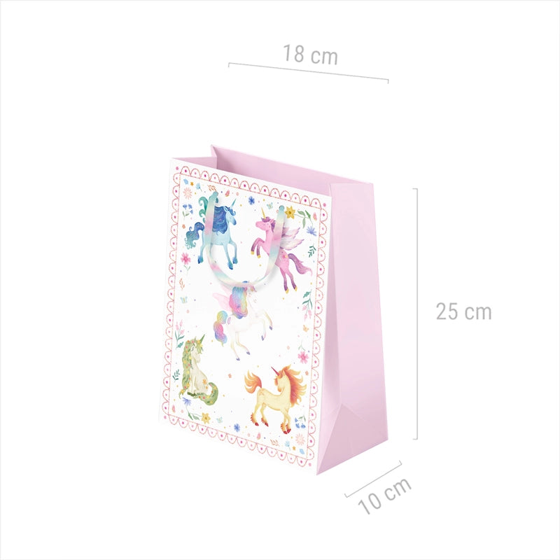 Bolsas Regalo Cartón Pequeña 18 x 10 x 24 cm Unicornios Mágicos