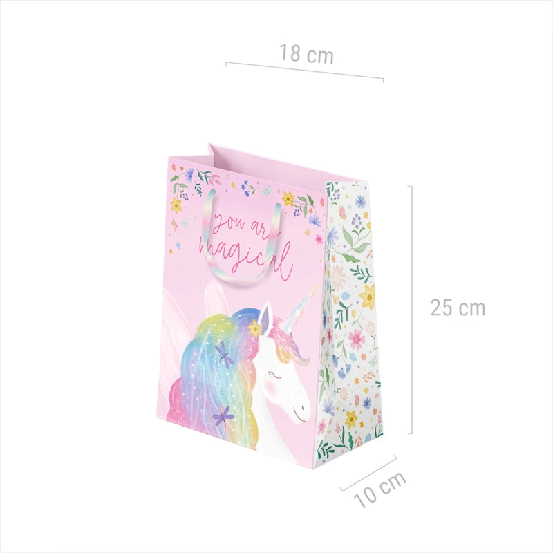 Bolsas Regalo Cartón Pequeña 18 x 10 x 24 cm Unicornios Mágicos