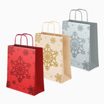 Bolsas Regalo Mediana Cartón Navidad 26 x 10 x 32 cm Copo de Nieve Glitter