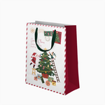 Bolsa Regalo Grande Cartón Navidad 30 x 10 x 42 cm Blanco ¡Llega Papá Noel!