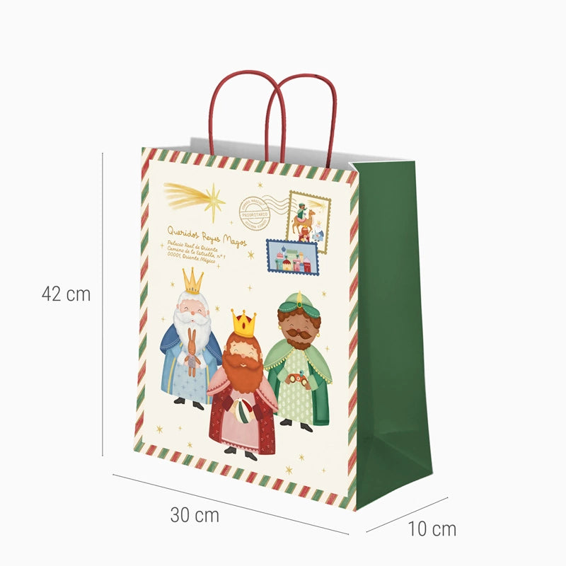 Bolsas Regalo Navidad Grandes 30 x 10 x 42 cm Petit Reyes Magos