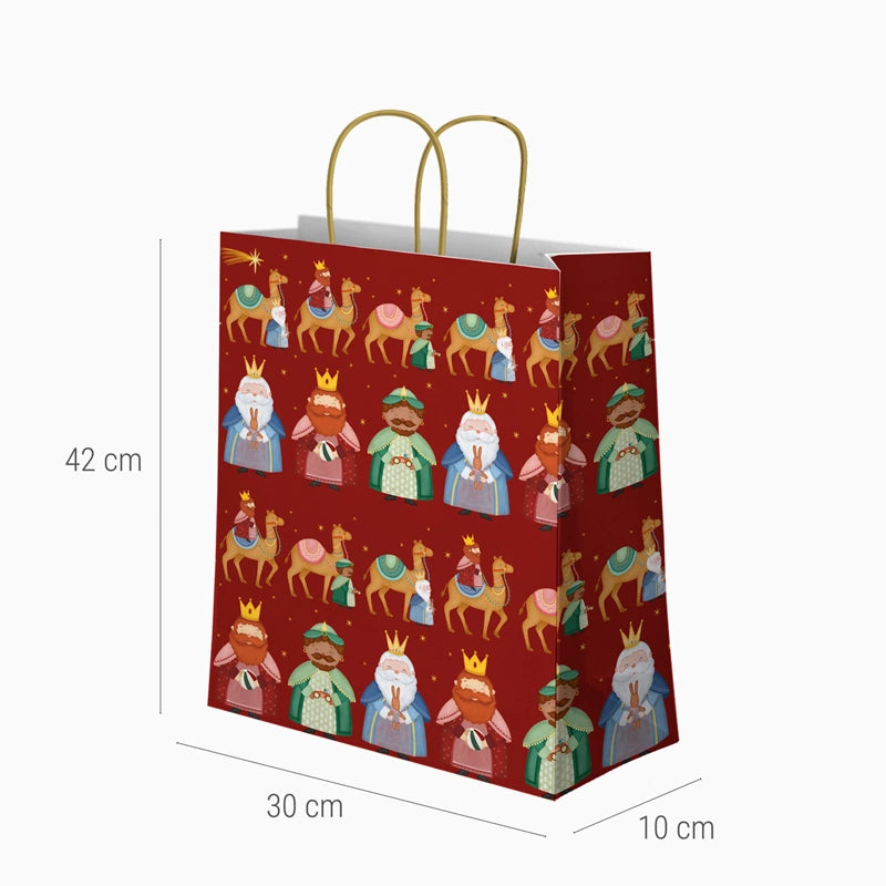 Bolsas Regalo Navidad Grandes 30 x 10 x 42 cm Petit Reyes Magos