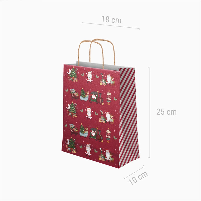 Bolsas Regalo Navidad Pequeñas 18 x 10 x 24 cm ¡Llega Papá Noel!