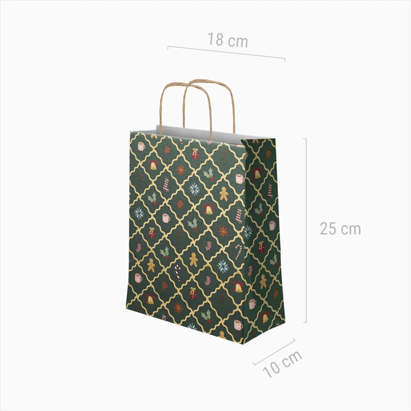Bolsas Regalo Navidad Pequeñas 18 x 10 x 24 cm ¡Llega Papá Noel!