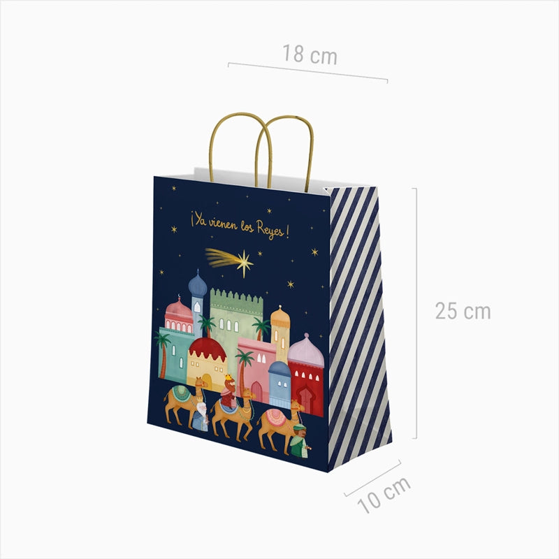Bolsas Regalo Navidad Pequeñas 18 x 10 x 24 cm Petit Reyes Magos