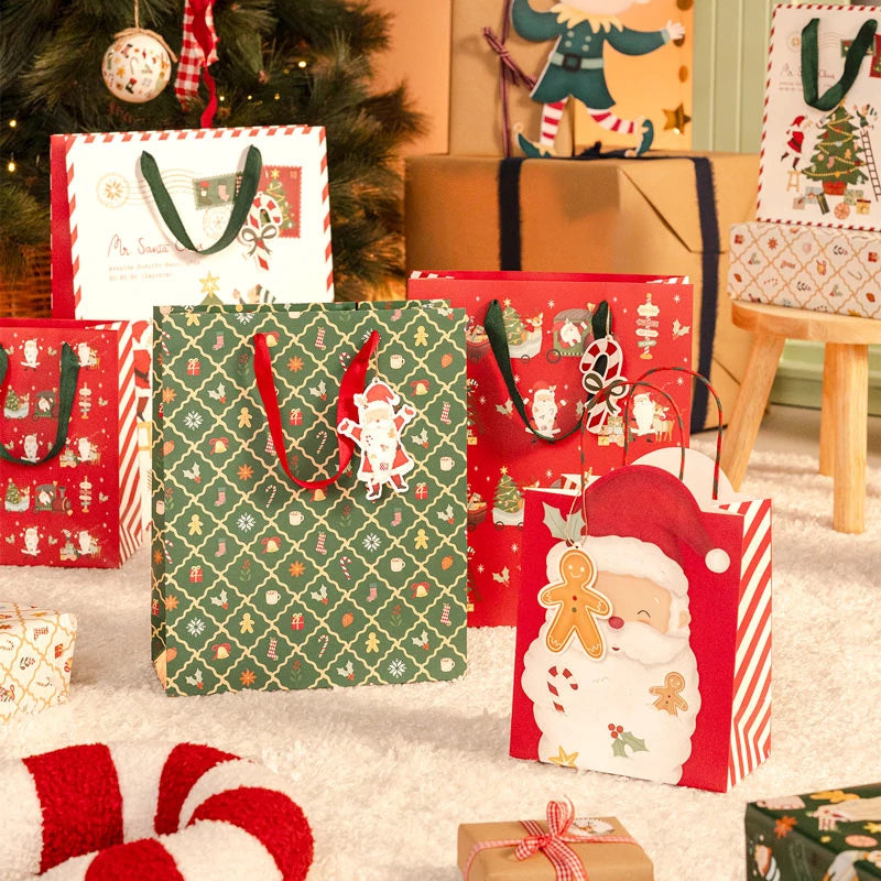 Bolsa Forma Regalo Pequeña Cartón Navidad 18 x 10 x 24 cm ¡Llega Papá Noel!