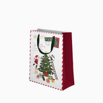 Bolsa Regalo Mediana Cartón Navidad 26 x 10 x 32 cm Blanco ¡Llega Papá Noel!