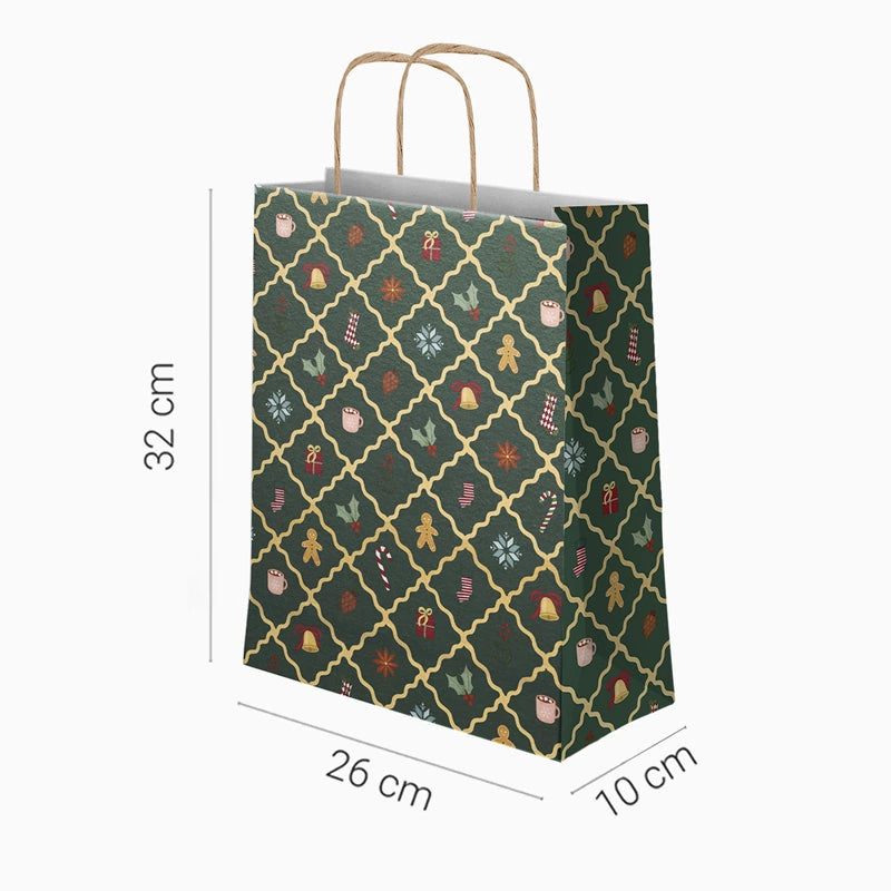 Medium Cardboard Christmas Gift Bags 26 x 10 x 32 cm Santa Claus is coming!