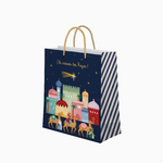 Bolsa Regalo Mediana Cartón Navidad 26 x 10 x 32 cm Azul Petit Reyes Magos