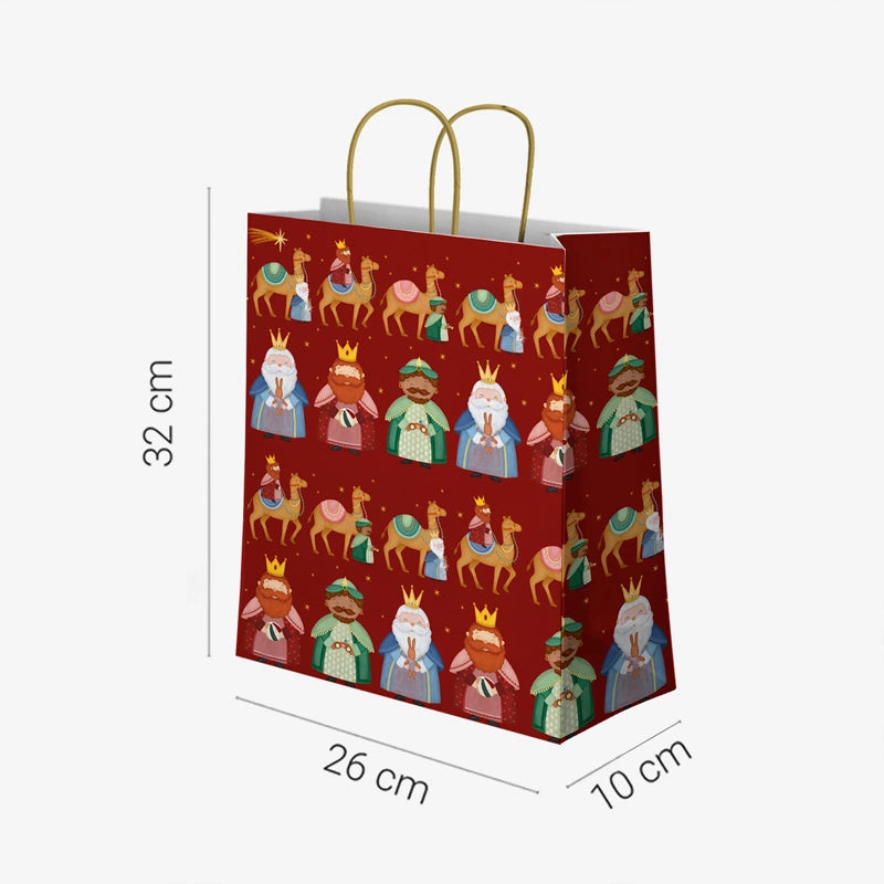 Mittlere Weihnachtsgeschenktüten 26 x 10 x 32 cm Petit Three Wise Men