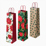 Sacos de presente para garrafa de vinho de papelão de Natal 10 x 8 x 35 cm Flor de Páscoa
