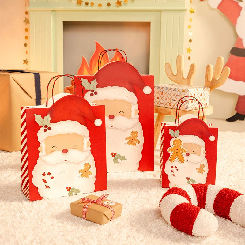 Bolsa Forma Regalo Pequeña Cartón Navidad 18 x 10 x 24 cm ¡Llega Papá Noel!