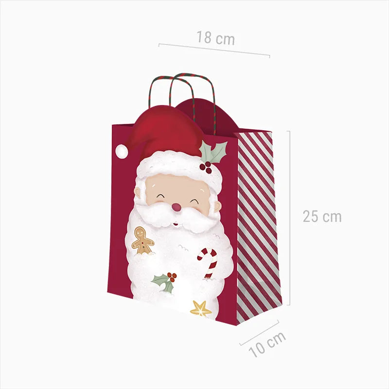 Bolsa Forma Regalo Pequeña Cartón Navidad 18 x 10 x 24 cm ¡Llega Papá Noel!