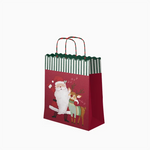 Bolsa Regalo Pequeña Cartón Navidad 18 x 10 x 24 cm ¡Llega Papá Noel! con Ciervo