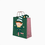 Bolsa Forma Regalo Pequeña Cartón Navidad 18 x 10 x 24 cm Elfo ¡Llega Papá Noel!