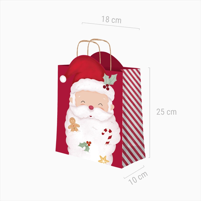 Bolsas Forma Regalo Navidad Pequeñas 18 x 10 x 24 cm ¡Llega Papá Noel!