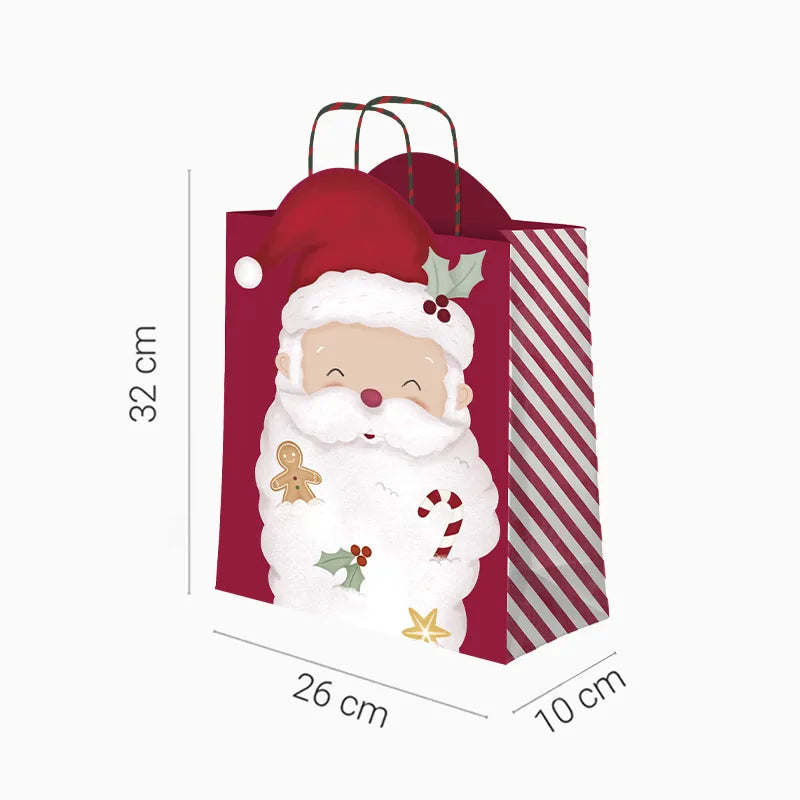 Bolsa Forma Regalo Mediana Cartón Navidad 26 x 10 x 32 cm ¡Llega Papá Noel!