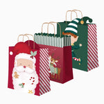 Bolsas Forma Regalo Mediana Cartón Navidad 26 x 10 x 32 cm ¡Llega Papá Noel!