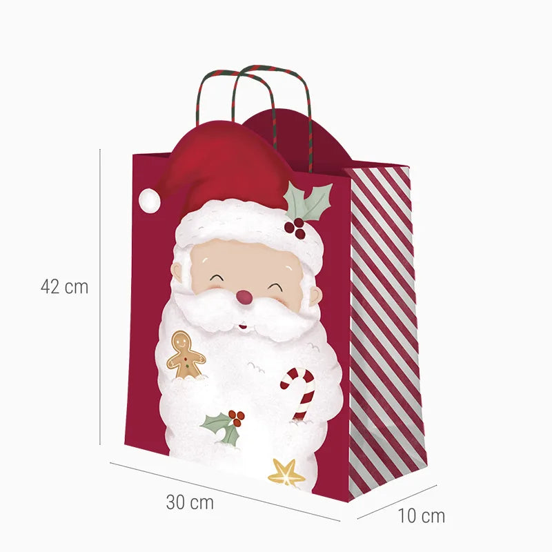 Bolsa Forma Regalo Grande Cartón Navidad 30 x 10 x 42 cm ¡Llega Papá Noel!