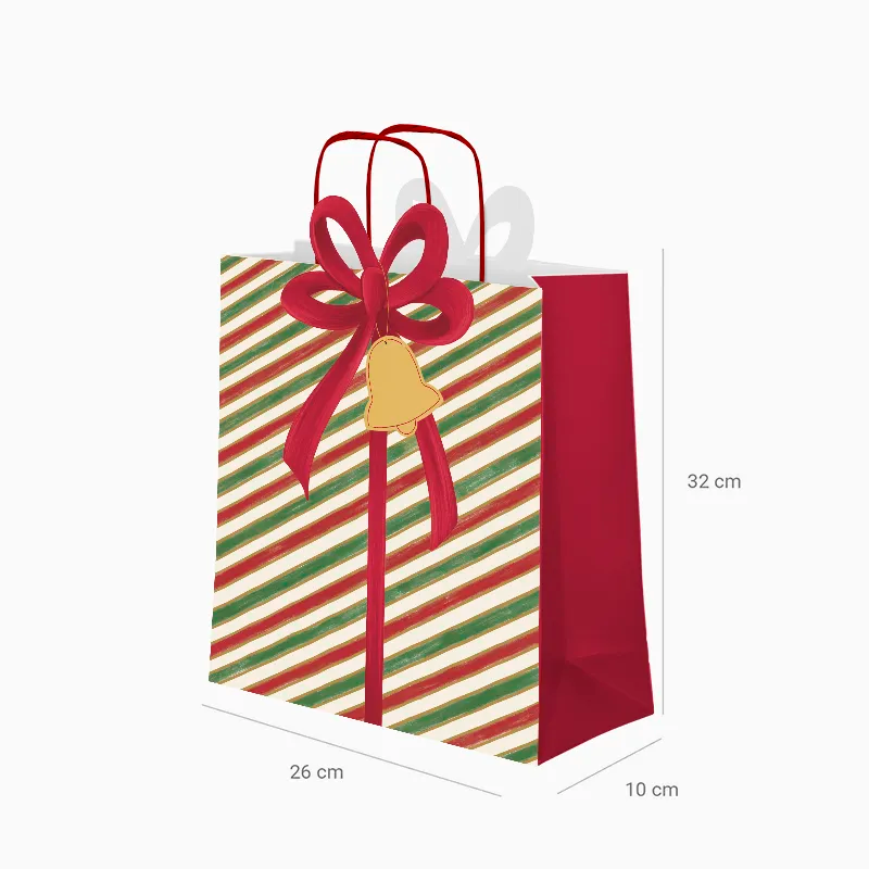 Medium Christmas Cardboard Gift Bags 26 x 10 x 32 cm Gift Atelier