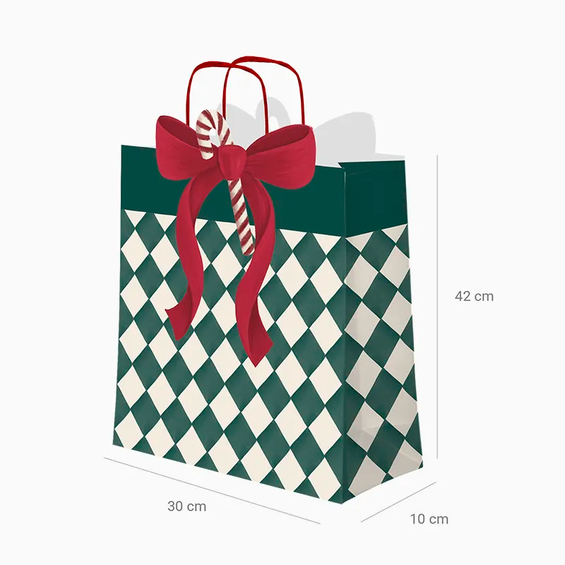 Bolsa Forma Regalo Grande Cartón Navidad 30 x 10 x 42 cm Atelier del Regalo
