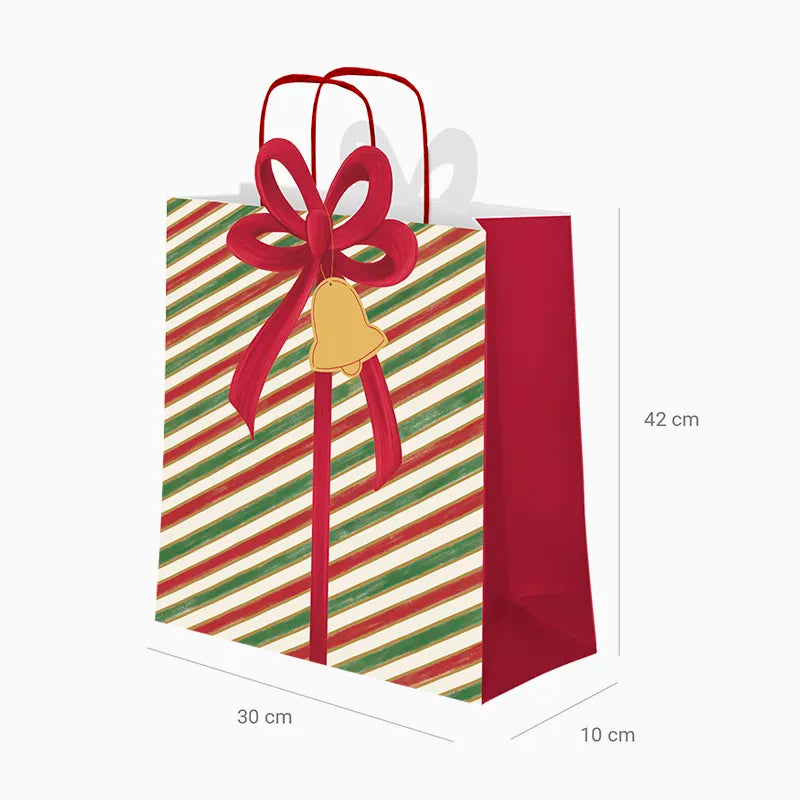 Bolsa Forma Regalo Grande Cartón Navidad 30 x 10 x 42 cm Atelier del Regalo