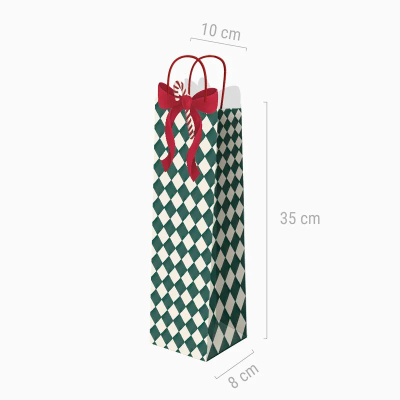 Bolsas Forma Regalo Botella Vino Cartón Navidad 10 x 8 x 35 cm Atelier del Regalo
