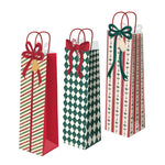 Sacos de presente para garrafas de vinho de papelão de Natal 10 x 8 x 35 cm Ateliê de presentes