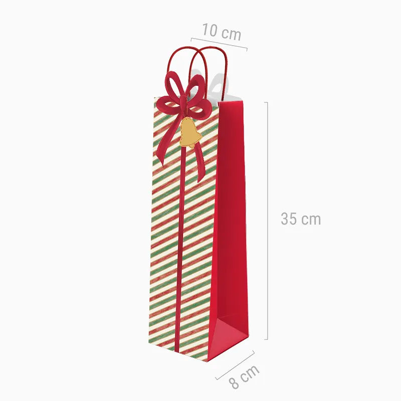 Bolsas Forma Regalo Botella Vino Cartón Navidad 10 x 8 x 35 cm Atelier del Regalo