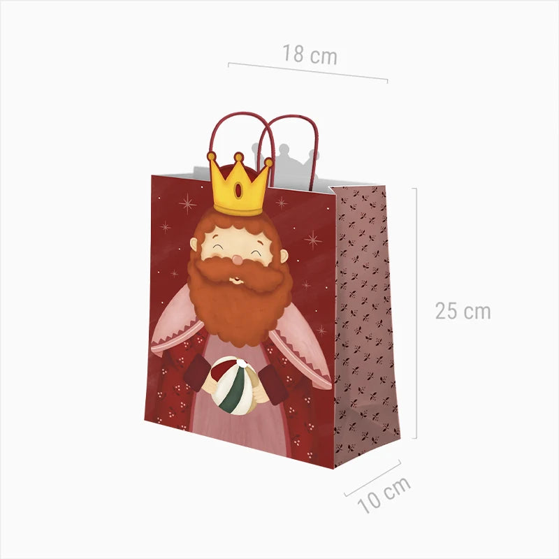Bolsas Forma Regalo Navidad Pequeña 18 x 10 x 24 cm Petit Reyes Magos Gaspar