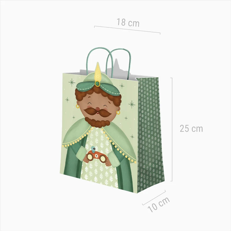 Bolsas Forma Regalo Navidad Pequeña 18 x 10 x 24 cm Petit Reyes Magos Baltasar