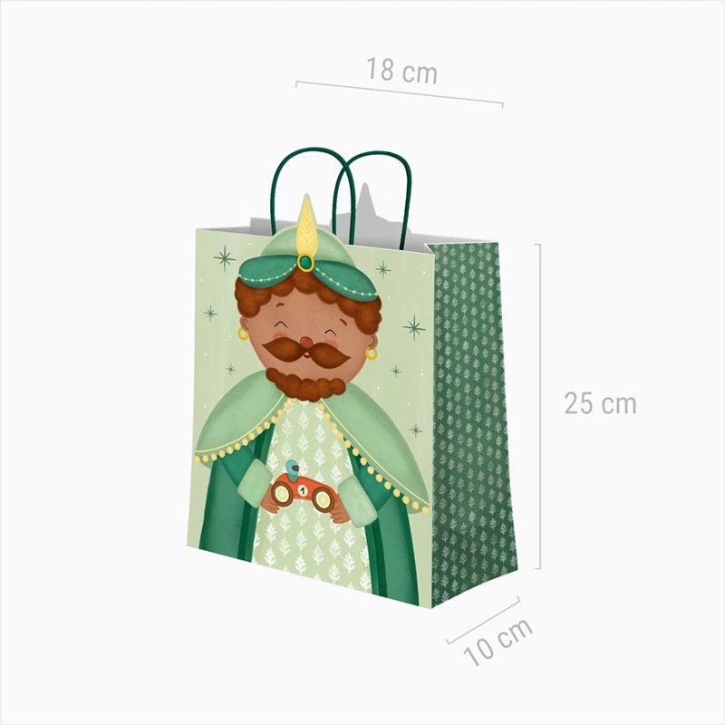 Bolsas Forma Regalo Navidad Pequeñas 18 x 10 x 24 cm Petit Reyes Magos