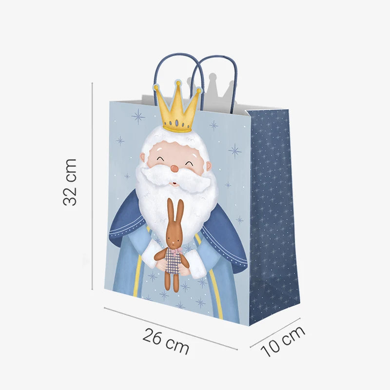 Bolsas Forma Regalo Navidad Mediana 26 x 10 x 32 cm Petit Reyes Magos Melchor