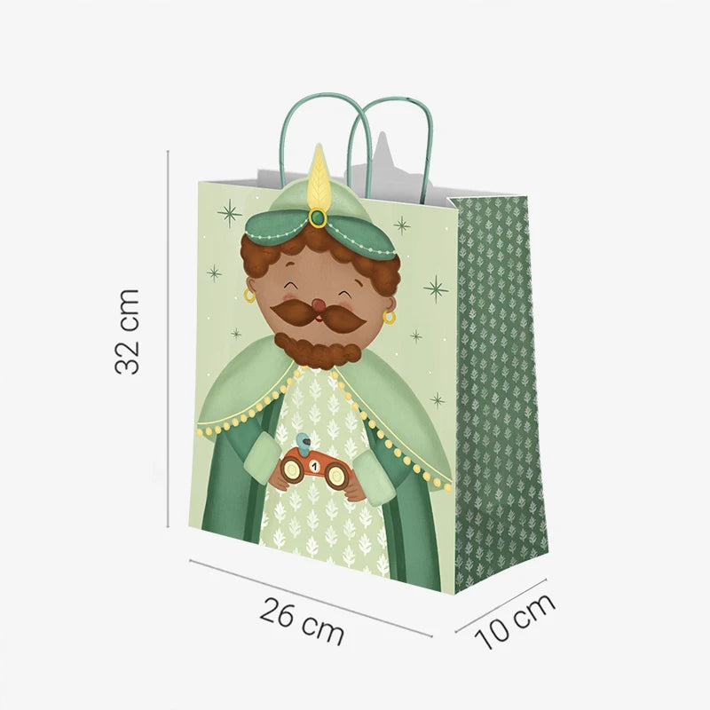 Sacs cadeaux de Noël moyens 26 x 10 x 32 cm Petit Rois Mages Baltasar